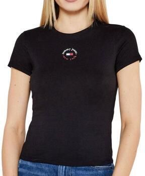 TOMMY JEANS Dames Tops & T-shirts Tjw Slim Essential Logo 2 Tee Zwart - Foto 10