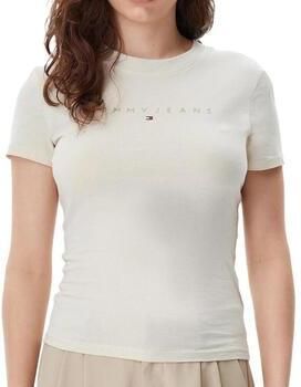 Tommy Jeans Versleten high-waisted denim shorts Beige Dames - Foto 4