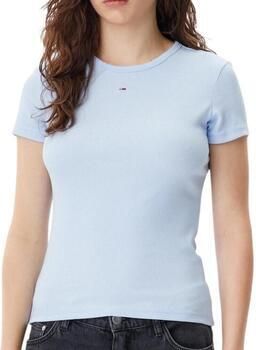 TOMMY JEANS Dames Tops & T-shirts Tjw Slim Essential Rib Ss Ext Lichtblauw - Foto 5