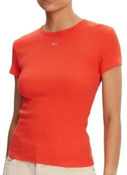 TOMMY JEANS Dames Tops & T-shirts Tjw Slim Essential Rib Ss Ext Rood - Foto 5