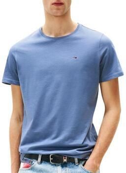 TOMMY JEANS T-shirt TJM ESSENTIAL SOLID TEE met ronde hals en subtiele logo-vlag