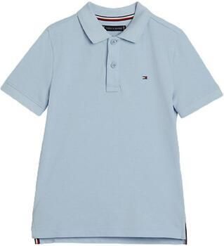 Tommy Hilfiger polo lichtblauw Jongens Katoen Polokraag Effen 104