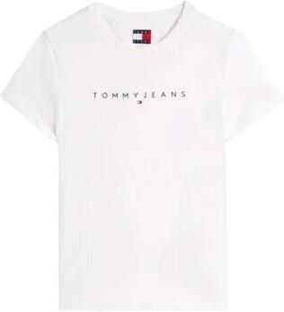 TOMMY JEANS Dames Tops & T-shirts Tjw Slim Linear Tee Ext Wit - Foto 5