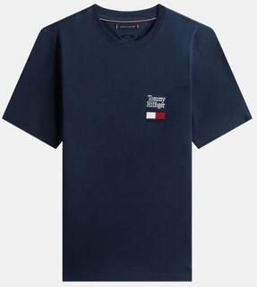 TOMMY HILFIGER Heren Polo's & T-shirts Brand Love Text Stack Tee Donkerblauw - Foto 5