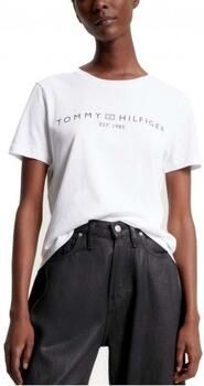 Tommy Hilfiger Shirt met korte mouwen REG CORP LOGO C-NK met logo en borduursel gemêleerd casual regular fit katoen ronde hals - Foto 11