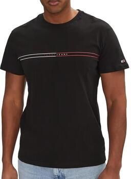 Tommy Jeans Zwarte Katoenen T-shirt Ronde Hals Korte Mouw Black Heren - Foto 5