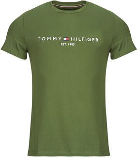 TOMMY HILFIGER Heren Polo's & T-shirts Tommy Logo Tee Olijf - Foto 5