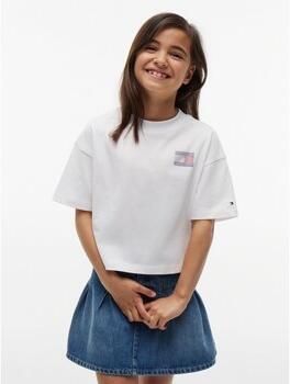 Tommy Hilfiger T-shirt met backprint wit Meisjes Katoen Ronde hals Backprint - Foto 4