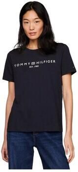TOMMY HILFIGER Dames Tops & T-shirts Rec Corp Logo C-nk Donkerblauw