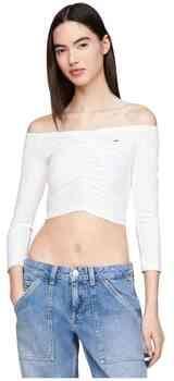 Tommy Jeans Kort shirt met lange mouwen en labelstitching