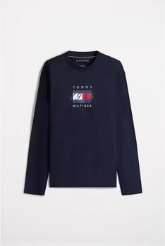 Tommy Hilfiger Shirt met lange mouwen LINEAR FLAG GRAPHIC Jersey ronde hals regular fit longsleeve - Foto 6