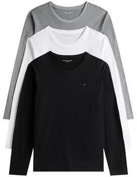 Tommy Hilfiger Shirt met lange mouwen en labelstitching in een set van 3 stuks