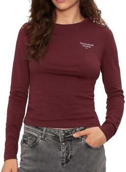 Tommy Jeans Rode longsleeve katoenen T-shirt Red Dames