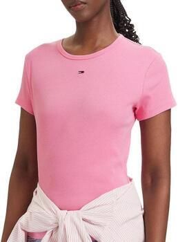 Tommy Jeans slim fit T-shirt van katoenmix in ribtricot - Foto 3