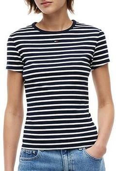 Tommy Jeans slim fit T-shirt van katoenmix in ribtricot - Foto 3