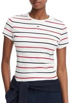Tommy Jeans slim fit T-shirt van katoenmix in ribtricot - Foto 3