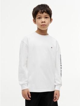 Tommy Hilfiger longsleeve met tekstprint wit Jongens Katoen Ronde hals - Foto 4