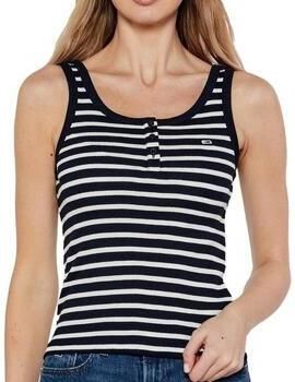 Tommy Jeans Gestreepte mouwloze knoop-tanktop Multicolor Dames - Foto 4