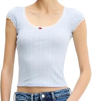 Tommy Jeans T-shirt in gebreide look model 'POINTELLE'