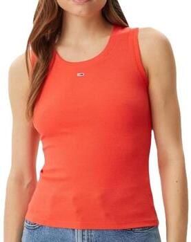TOMMY JEANS Dames Tops & T-shirts Tjw Essential Rib Tank Ext Oranje