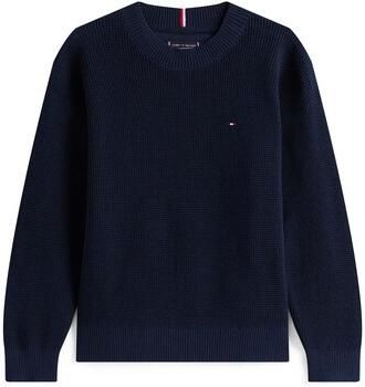 Tommy Hilfiger Trui met ronde hals COTTON TEXTURE SWEATER voor kinderen tot 16 jaar structuur breiwerk