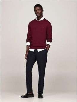 TOMMY HILFIGER Heren Truien & Vesten Pima Org Ctn Cashmere Crew Neck Bordeaux - Foto 19