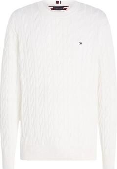 Tommy Hilfiger gebreide kabeltrui van biologisch katoen ancient white