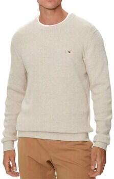 Tommy Hilfiger Beige Crew-Neck Sweater met Honeycomb Weave Beige Heren