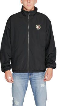 Tommy Jeans Zwarte Polyesterjas Heren Herfst Winter Collectie Black Heren