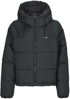 Tommy Hilfiger Zwarte gewatteerde jas voor vrouwen Black Dames