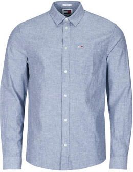 Tommy Jeans Vrijetijdsoverhemd van een mix van katoen en linnen met labelstitching - Foto 6