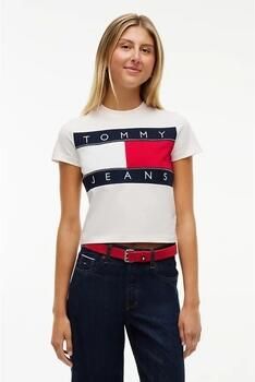 TOMMY JEANS Dames Tops & T-shirts Tjw Reg Flag Ss Tee Ext Wit - Foto 12