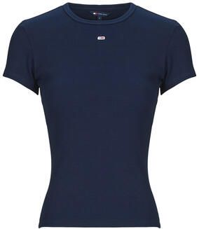 TOMMY JEANS T-shirt Slim Essential Rib Shirt Rippshirt Rundhalsshirt