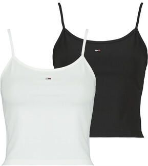 TOMMY JEANS Top met spaghettibandjes TJW 2PACK ESSENTIAL STRAP TOP (set ESSENTIAL Regular Flag Logo TJ Women)