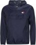 Tommy Hilfiger Heren Nylon Halve Rits Jas met Vaste Capuchon Blue Heren - Thumbnail 3