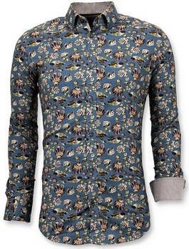 Tony Backer Overhemd Lange Mouw Luxe Digitale Bloemen Print