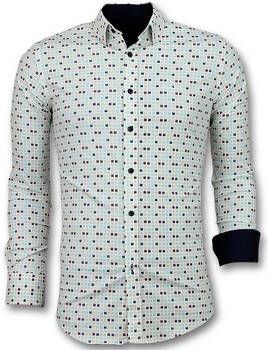 Tony Backer Overhemd Lange Mouw Tetris Motief Hemd