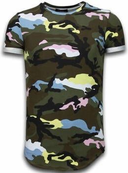 Tony Backer T-shirt Korte Mouw Known Camouflage Long Fi Army Pink