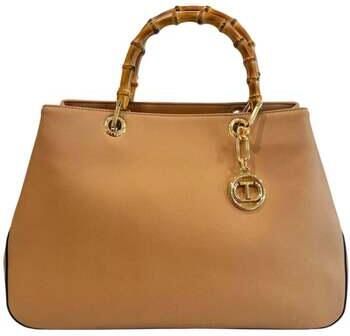 Twinset Shopper Tas met Bamboe Handvat Beige Dames