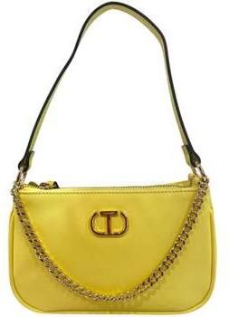 Twinset Gele Petite Schoudertas met Oval T Logo Yellow Dames
