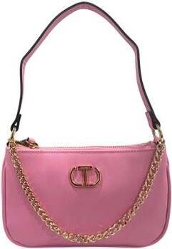 Twinset Roze Petite Schoudertas met Oval T Logo Pink Dames