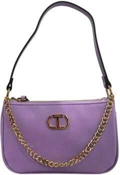 Twinset Petite Schoudertas met Ovaal T Logo Purple Dames