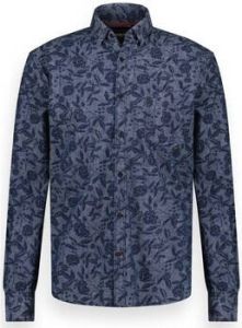 Twinlife T-Shirt Lange Mouw Men shirt chambray floral | Pure Blue