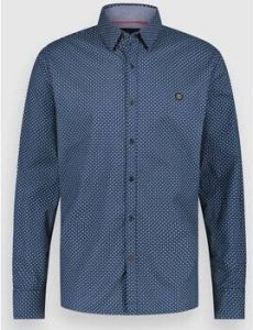 Twinlife T-Shirt Lange Mouw Shirt Oxford Print | Dress Blues