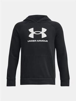 Under Armour sportsweater Rival Fleece zwart Jongens Katoen Capuchon Logo 140 - Foto 2