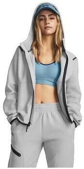 Under Armour Grijze Sweaters met Unstoppable Fleece Rits en Capuchon Gray Dames