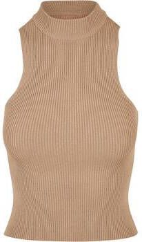 Urban Classics Blouse Body court à Col montant en tricot côtelé femme