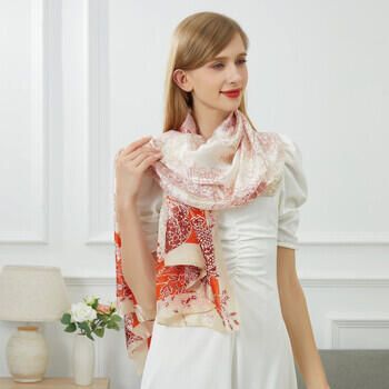 V 1969 Sjaal Flora Vivace zijden sjaal