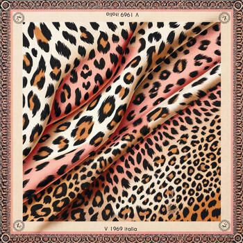 V 1969 Sjaal Grote Pinko Pant zijde vierkant