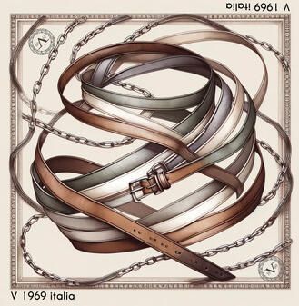 V 1969 Sjaal Grote zijde carré MultiBelts